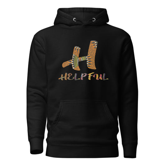 H for Helpful Unisex Afro Graphic Hoodie