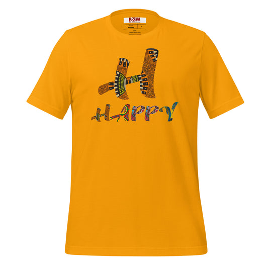 H For Happy Unisex Afro Graphic T-Shirt