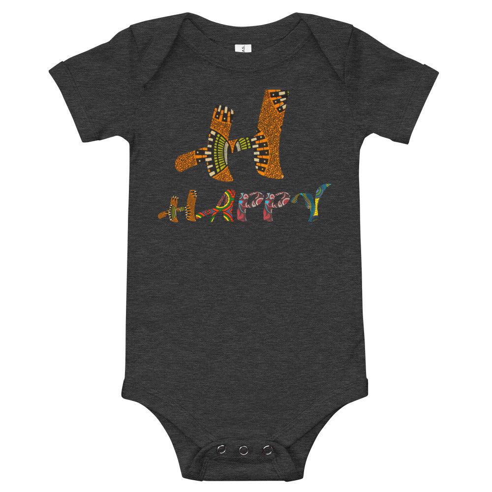 Baby's H For Happy Afro Graphic Bodysuit