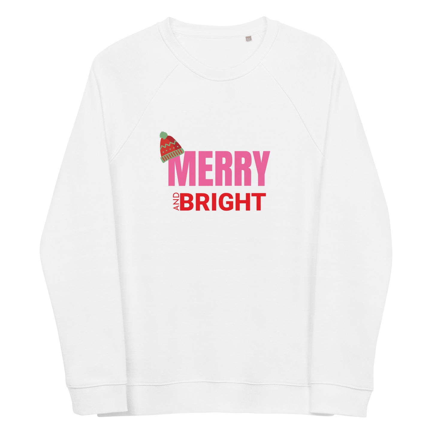 Merry and Bright Unisex organic raglan sweatshirt